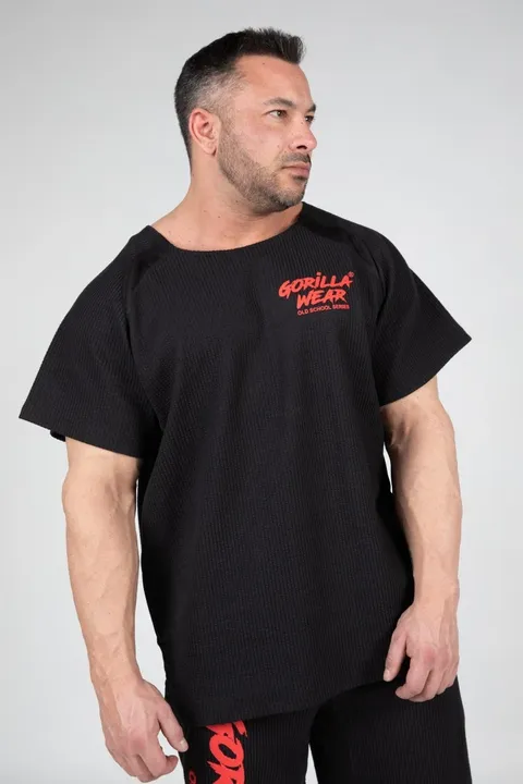 Augustine Old School Workout Top - Black/Red