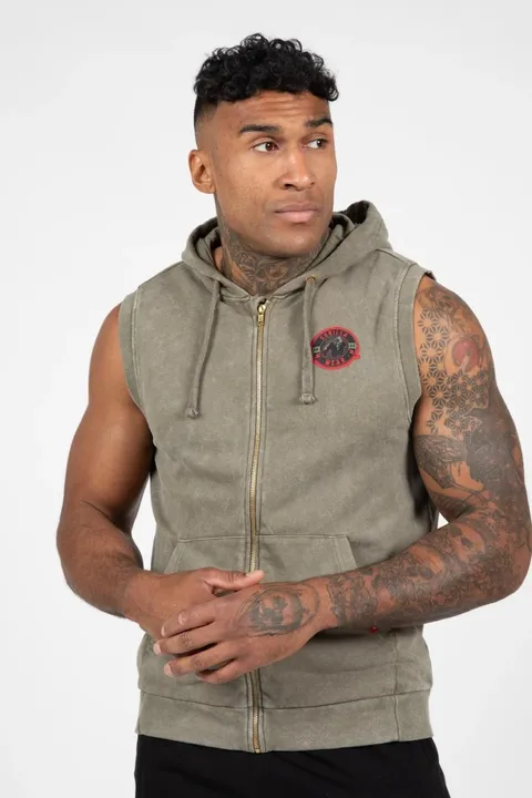 Silverdale Sleeveless Hoodie - Army Green
