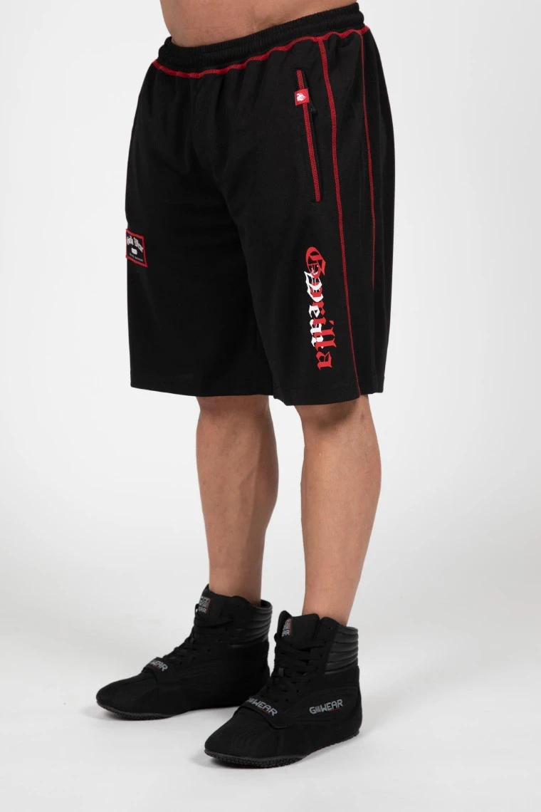 Marlow Mesh Shorts - Black/Red - Image 1