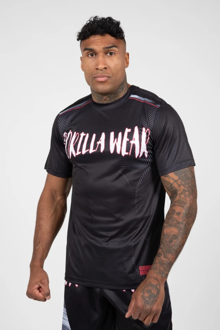 Clayton T-Shirt - Black/Red - Image 1