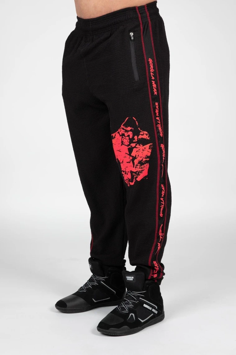Buffalo Old School Workout Pants - Black/Red - Image 1