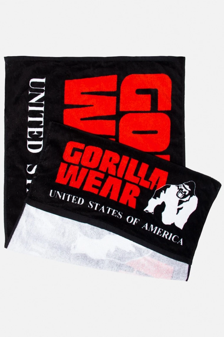 Functional Gym Towel - Black/Red - Image 1