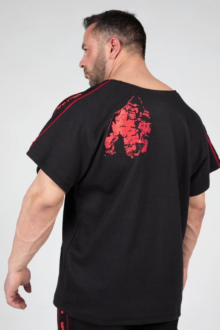 Buffalo Old School Workout Top - Black/Red - Image 1