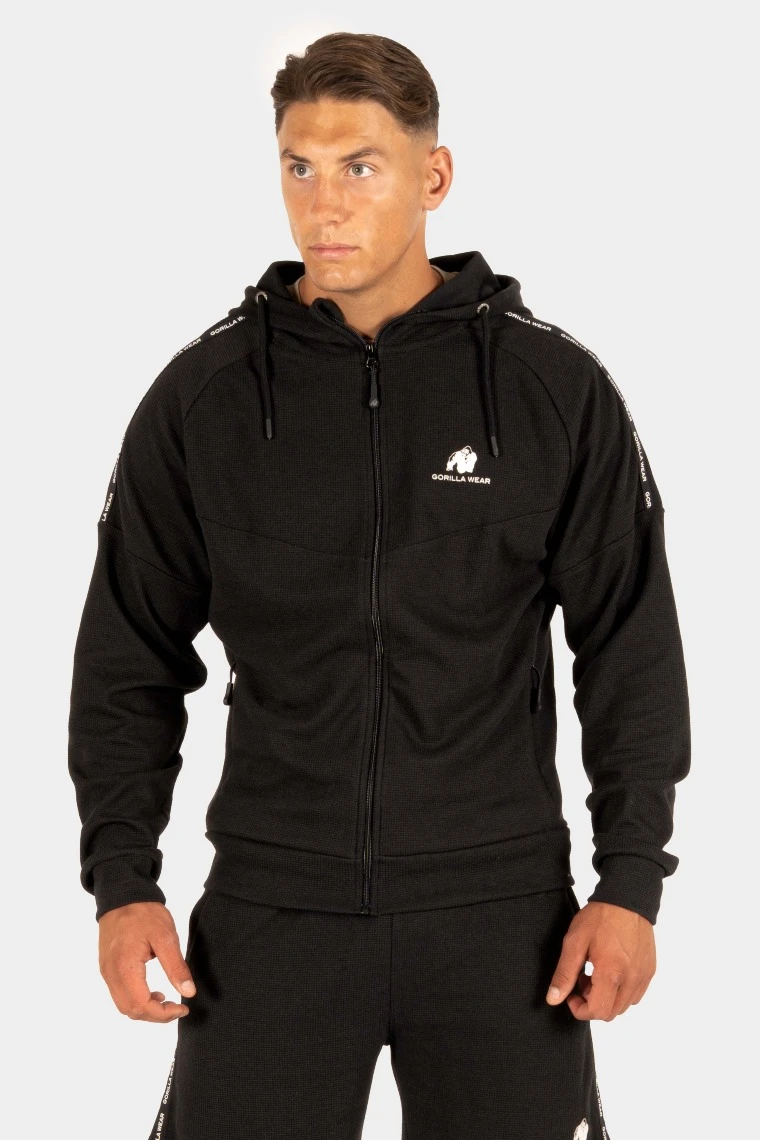 Harvey Hooded Track Jacket - Black - Image 1