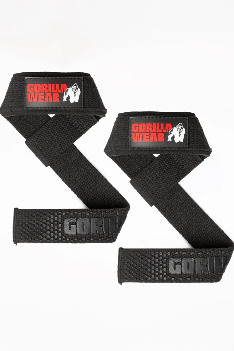 Padded Silicone Lifting Straps - Black - Image 1