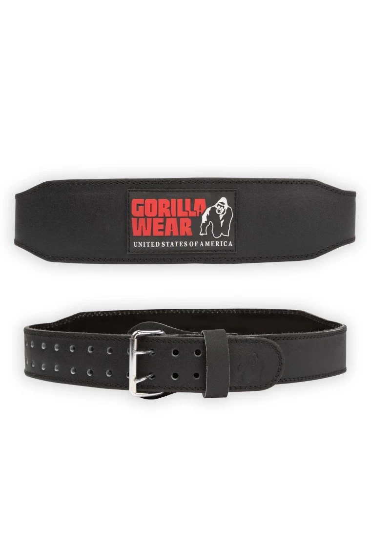 Padded Leather Lifting Belt - Black/Red - Image 1
