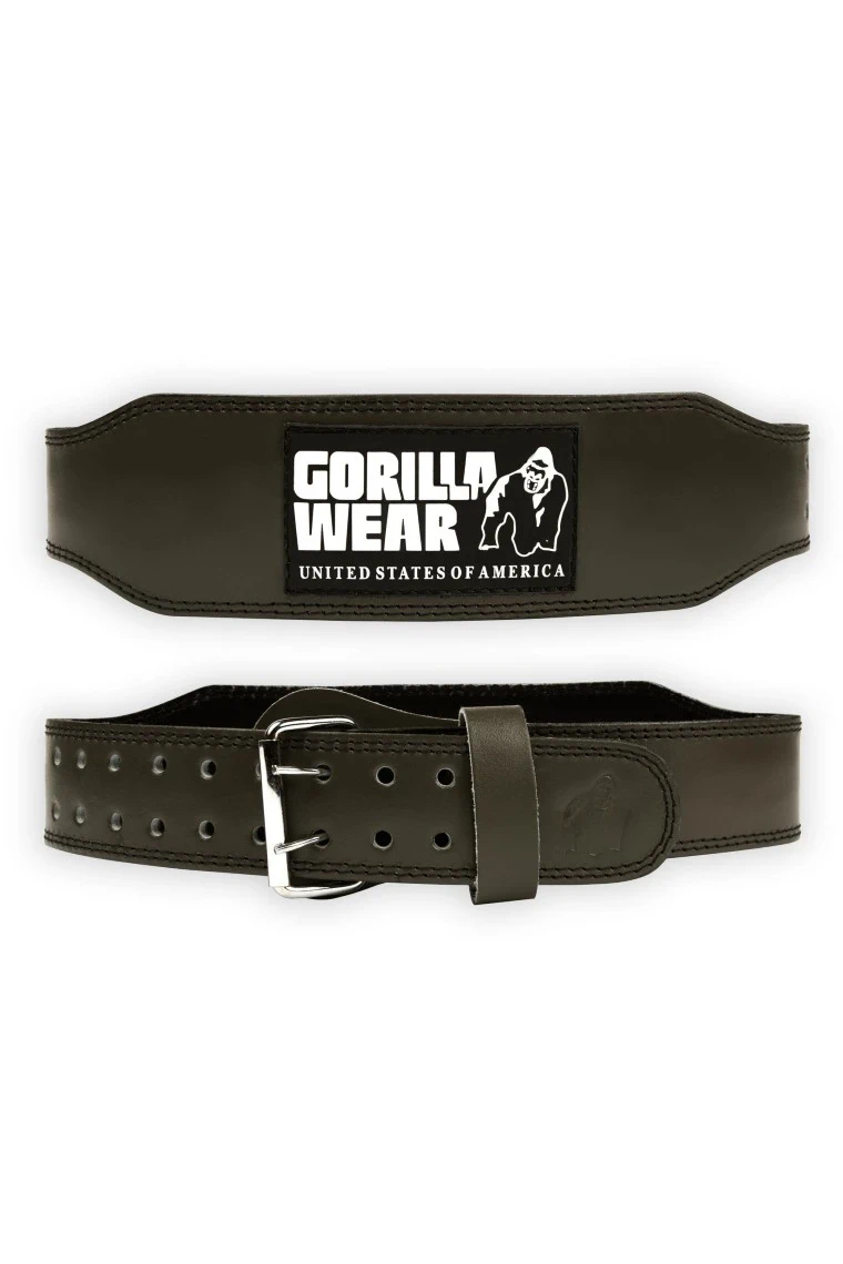 Padded Leather Lifting Belt - Army Green - Image 1