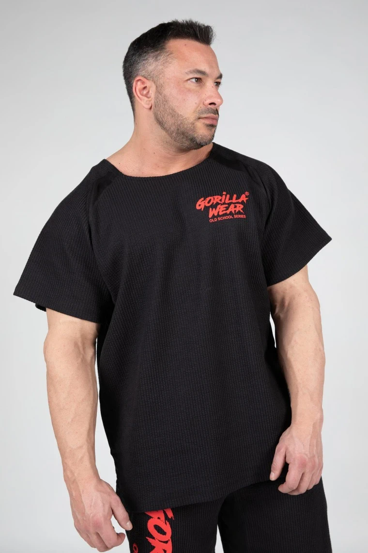 Augustine Old School Workout Top - Black/Red - Image 1