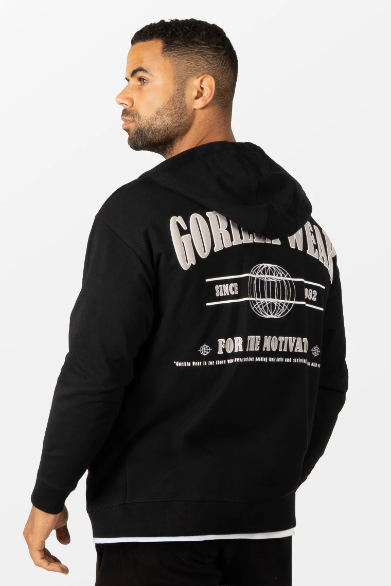 Scofield Zipped Hoodie - Black - Image 1