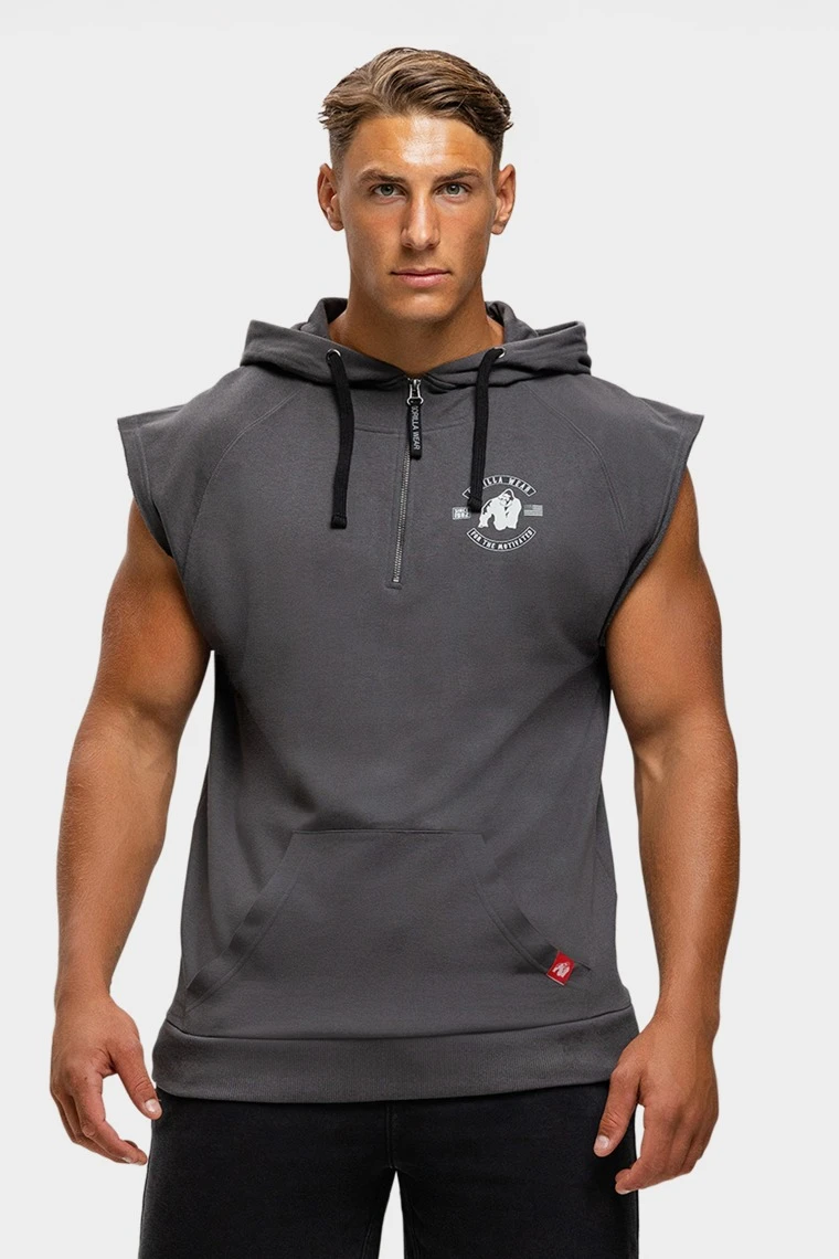 Huntley Sleeveless Hoodie - Dark Gray - Image 1