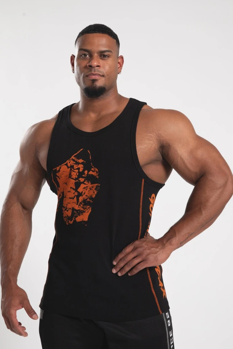 Monterey Tank Top - Black/Orange - Image 1